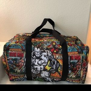 Marvel Comics Iron Man Duffle Bagused has some slight staining on tag inside.
